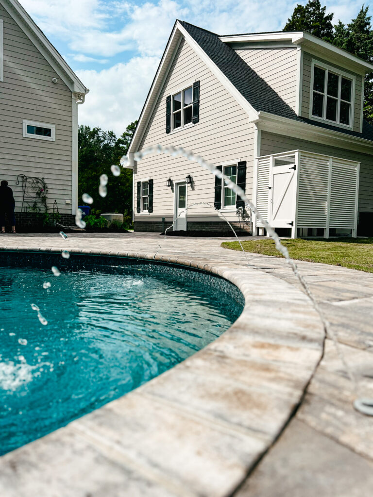 water feature in pool