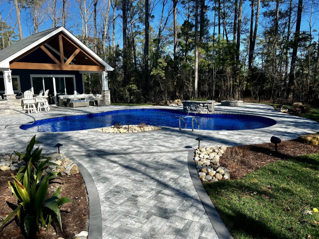 pool and pool house
